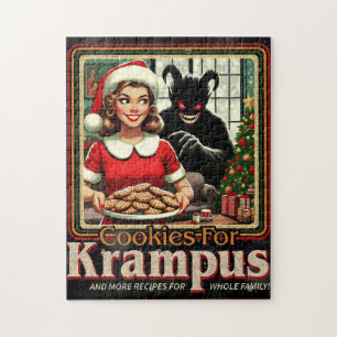 Cookie For Krampus Merry Krampus Christmas Horror Jigsaw Puzzle