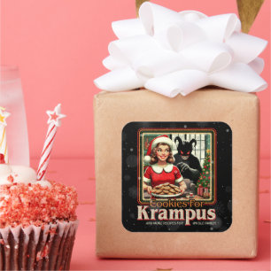 Cookie For Krampus Merry Krampus Christmas Horror Square Sticker