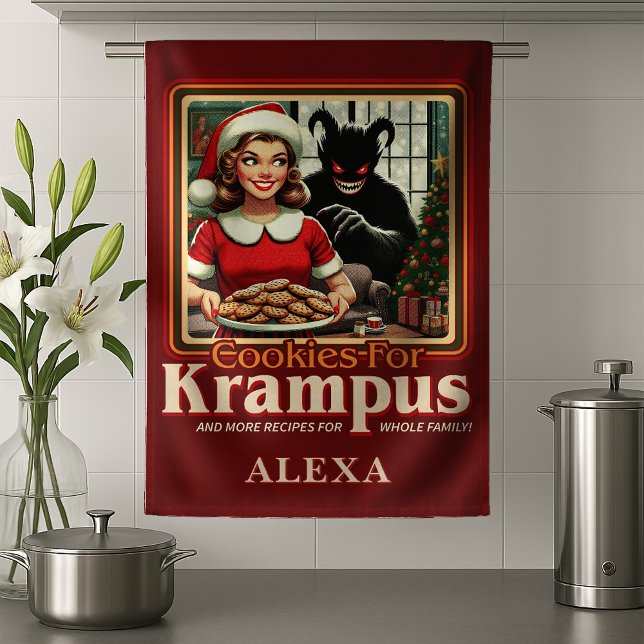 Cookie For Krampus Merry Krampus Christmas Horror Tea Towel (Creator Uploaded)