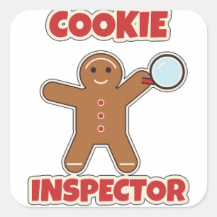 Cookie Inspector Gingerbread Christmas Baking Square Sticker