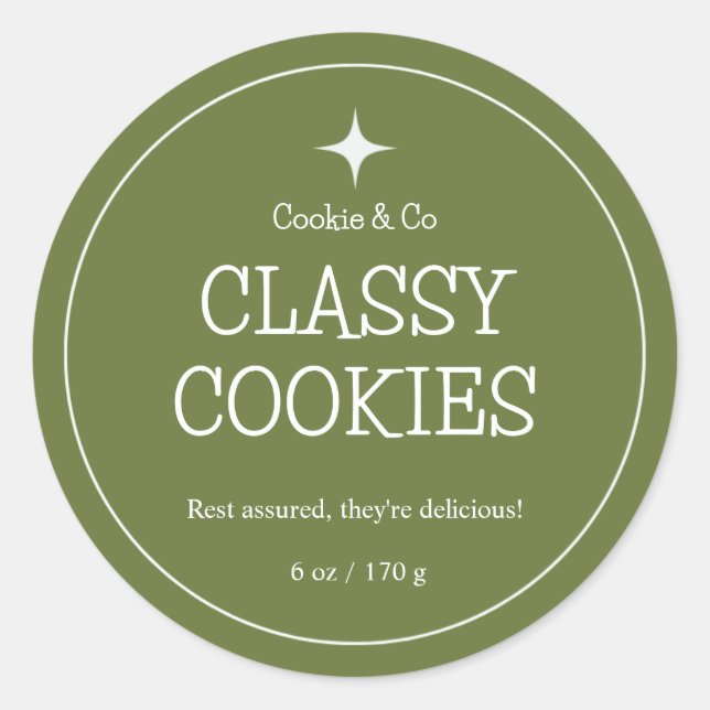 Cookie Labels, Yoghurt Labels, Body Butter Labels, Classic Round Sticker (Front)