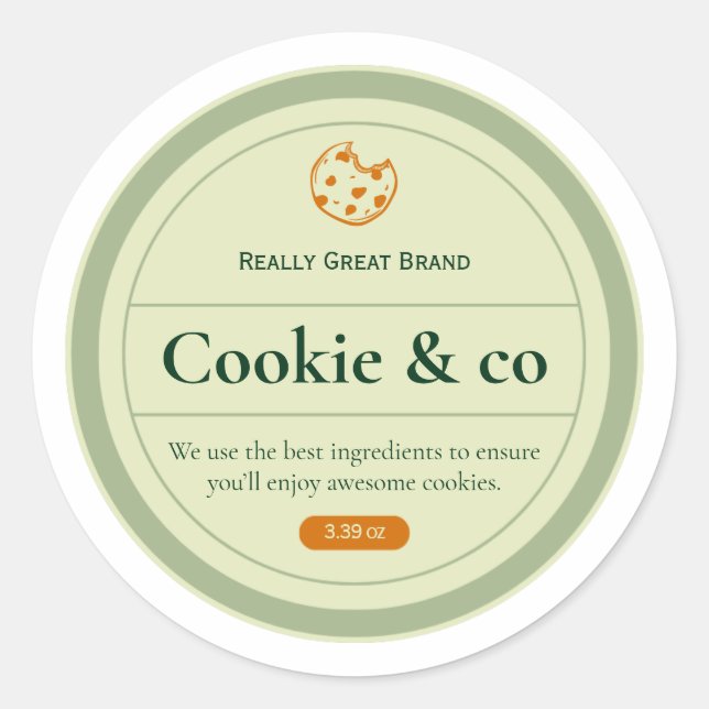 Cookie Labels, Yoghurt Labels, Labels For Jars (Front)
