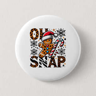 Cookie Leopard Gingerbread Man Christmas Cute Oh S 6 Cm Round Badge