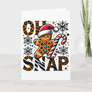 Cookie Leopard Gingerbread Man Christmas Cute Oh S Card