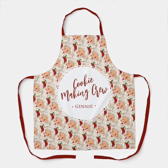 Cookie Making Crew Funny Christmas Apron (Front)