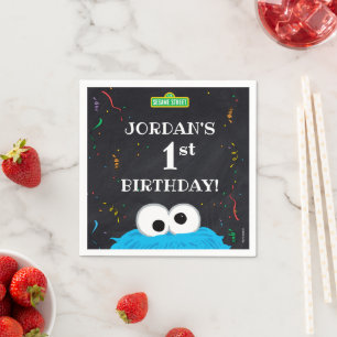 Cookie Monster   1st Birthday Napkin