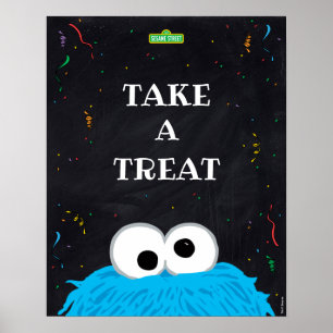 Cookie Monster   1st Birthday Take A Treat Poster