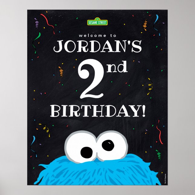 Cookie Monster | 2nd Birthday Welcome Poster (Front)