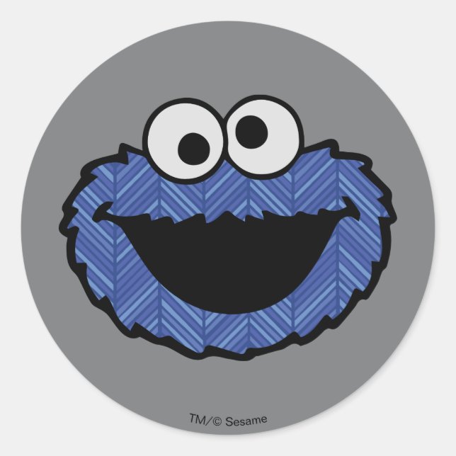 Cookie Monster | 80's Throwback Classic Round Sticker (Front)