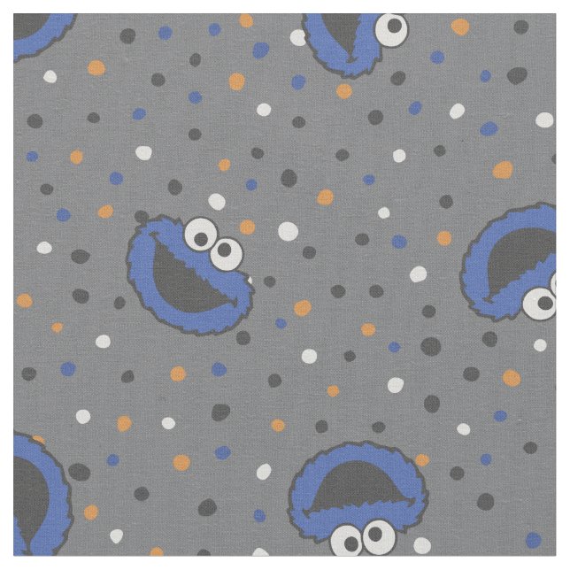 Cookie Monster | 80's Throwback Polka Dot Pattern Fabric (Close Up)