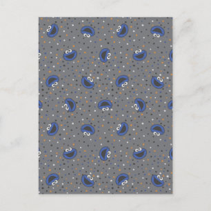 Cookie Monster   80's Throwback Polka Dot Pattern Postcard