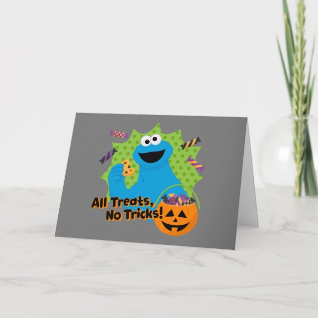 Cookie Monster | All Treats, No Tricks! Holiday Card (Front)