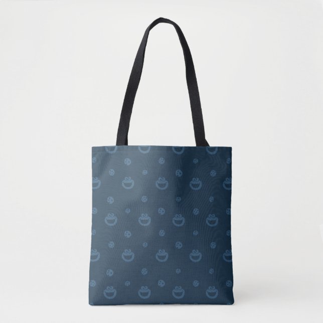 Cookie Monster and Cookies Blue Navy Pattern Tote Bag (Front)