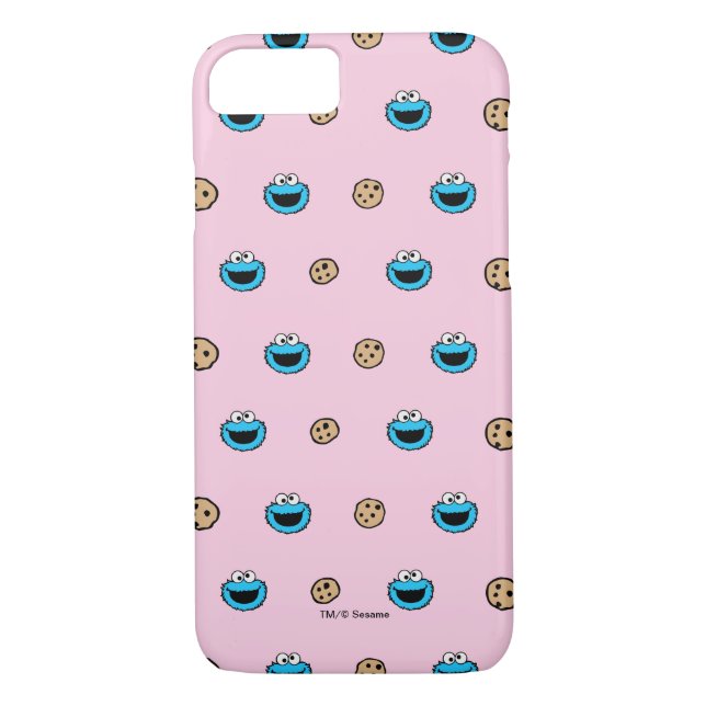 Cookie Monster and Cookies Pink Pattern Case-Mate iPhone Case (Back)