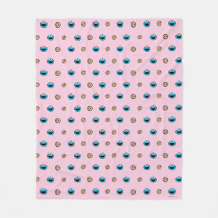 Cookie Monster and Cookies Pink Pattern Fleece Blanket