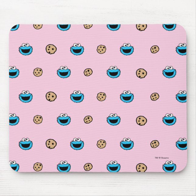 Cookie Monster and Cookies Pink Pattern Mouse Pad (Front)