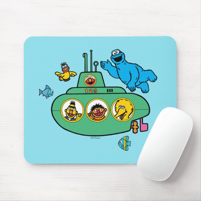 Cookie Monster and Sesame Pals Submarine Mouse Pad (With Mouse)