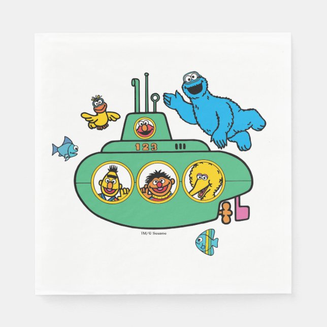 Cookie Monster and Sesame Pals Submarine Napkin (Front)