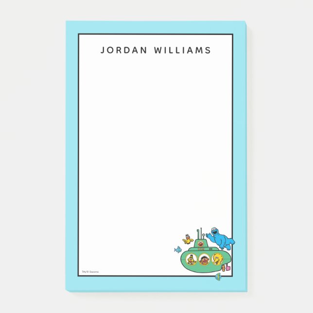 Cookie Monster and Sesame Pals Submarine Post-it Notes (Front)