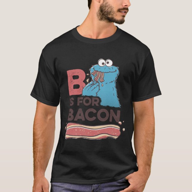 Cookie Monster B Is For Bacon  T-Shirt (Front)