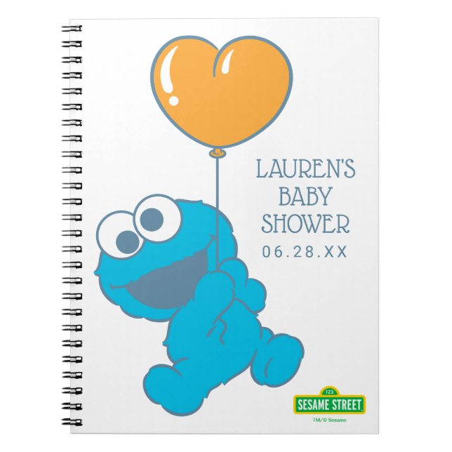 Cookie Monster Baby Shower Guest & Gift List Notebook (Front)