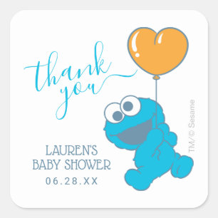 Cookie Monster Baby Shower Thank You Square Sticker