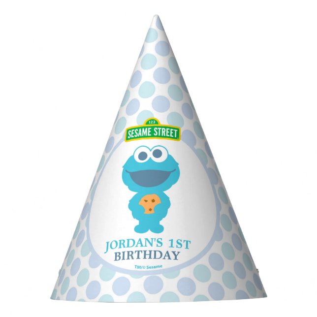 Cookie Monster | Baby's First Birthday Party Hat (Front)