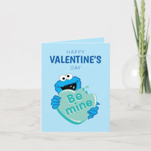 Cookie Monster "Be Mine" Valentine's Heart Candy Note Card