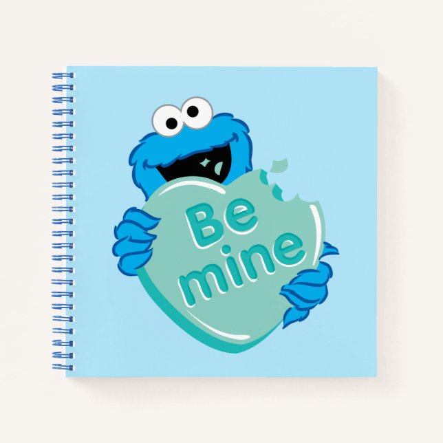 Cookie Monster "Be Mine" Valentine's Heart Candy Notebook (Front)