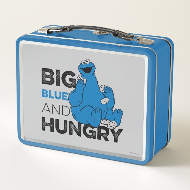 Cookie Monster | Big Blue & Hungry Metal Lunch Box (Back)