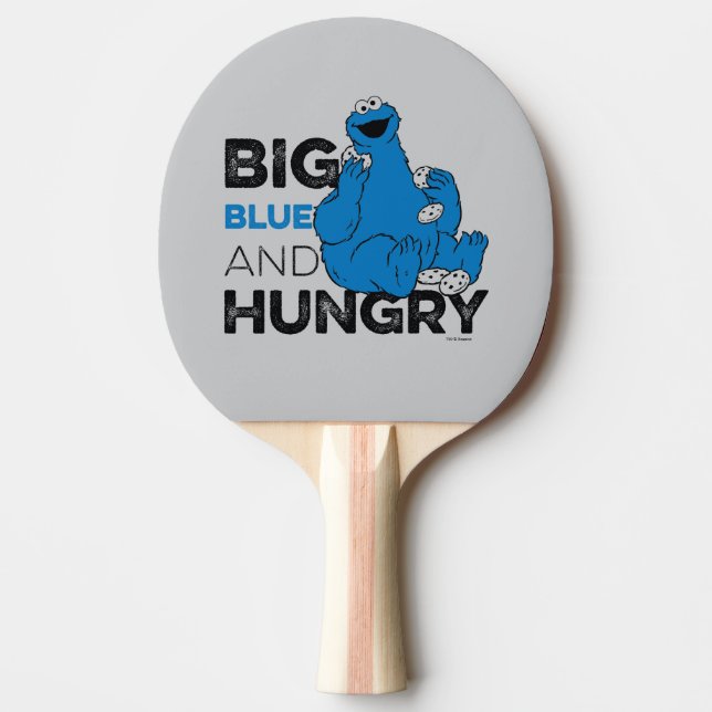 Cookie Monster | Big Blue & Hungry Ping Pong Paddle (Front)