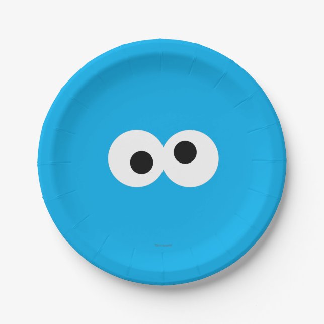 Cookie Monster Big Face Paper Plate (Front)