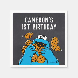 Cookie Monster Birthday Chalkboard Napkin