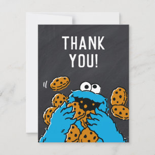 Cookie Monster Birthday Chalkboard Thank You Card