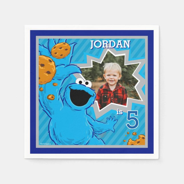 Cookie Monster Birthday Napkin (Front)