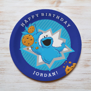 Cookie Monster Birthday Paper Plate