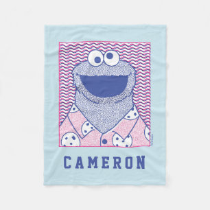 Cookie Monster Button Down Cookie Shirt Fleece Blanket