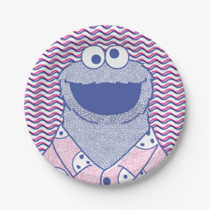 Cookie Monster   Button Down Cookie Shirt Paper Plate