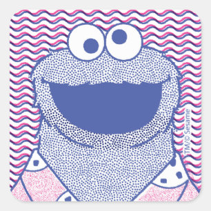 Cookie Monster   Button Down Cookie Shirt Square Sticker