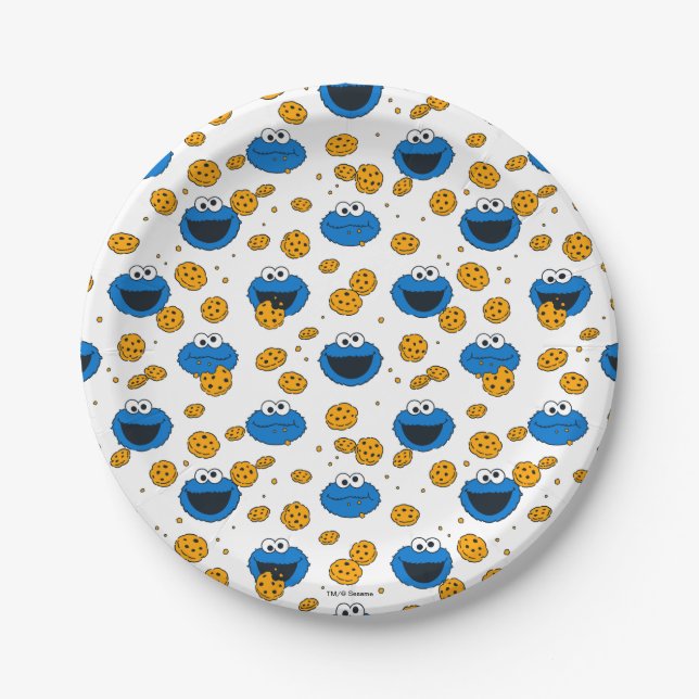 Cookie Monster | C is for Cookie Pattern Paper Plate (Front)