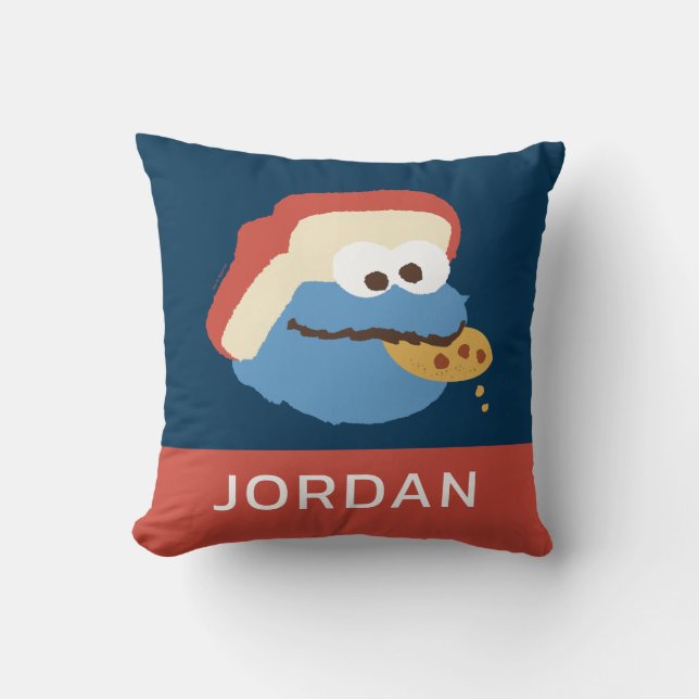 Cookie Monster Camp Cookies | Add Your Name Cushion (Front)