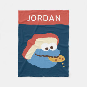 Cookie Monster Camp Cookies   Add Your Name Fleece Blanket