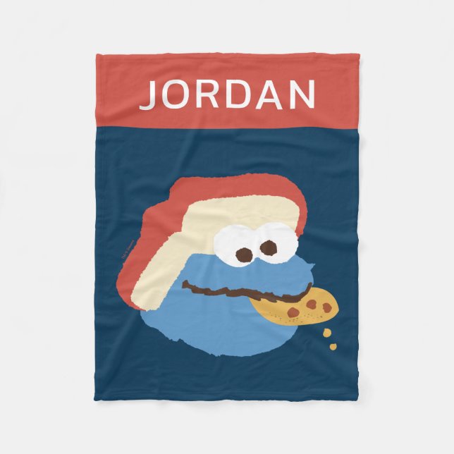 Cookie Monster Camp Cookies | Add Your Name Fleece Blanket (Front)