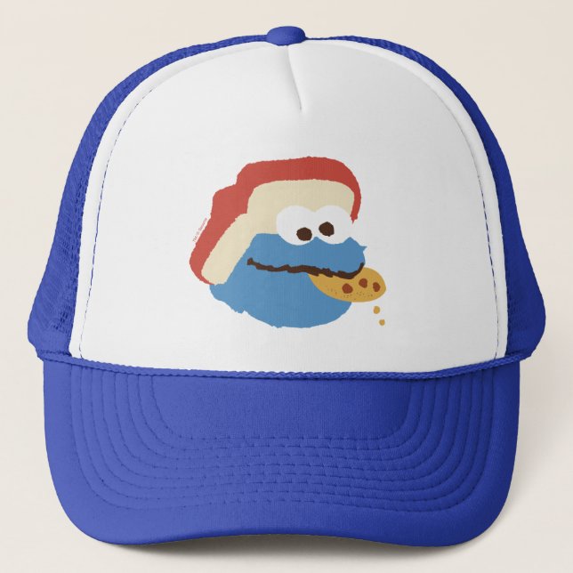 Cookie Monster Camp Cookies Trucker Hat (Front)