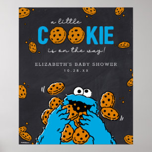Cookie Monster Chalkboard Baby Shower Welcome Poster