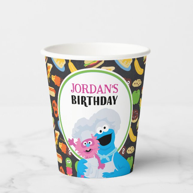Cookie Monster Chalkboard Foodie Truck Paper Cups (Front)