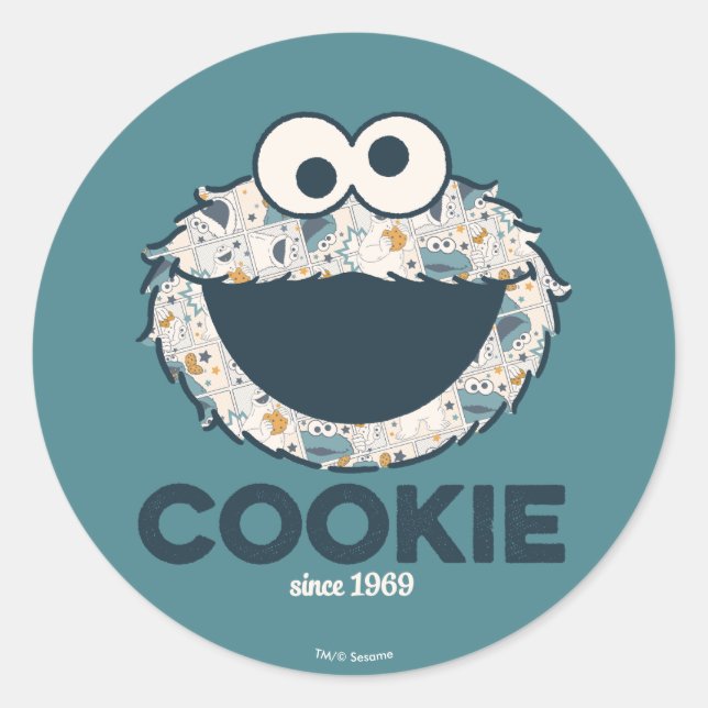 Cookie Monster | Cookie Since 1969 Classic Round Sticker (Front)