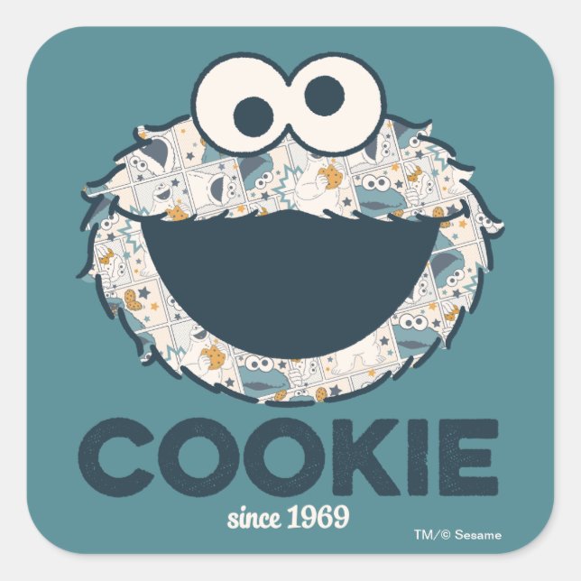 Cookie Monster | Cookie Since 1969 Square Sticker (Front)