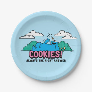 Cookie Monster Cookies Always the Right Answer Paper Plate