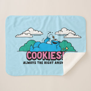 Cookie Monster   Cookies Always the Right Answer Sherpa Blanket